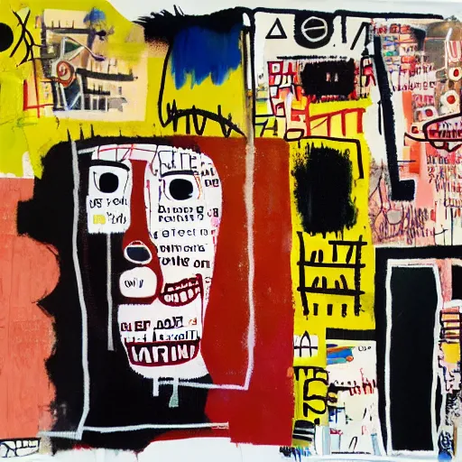 Image similar to mixed media collage basquiat style