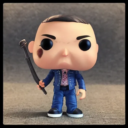 Image similar to “ very photorealistic photo of a gene takovic funko pop, award - winning details ”