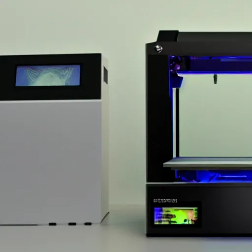 Image similar to science fiction 3 d printer, futuristic