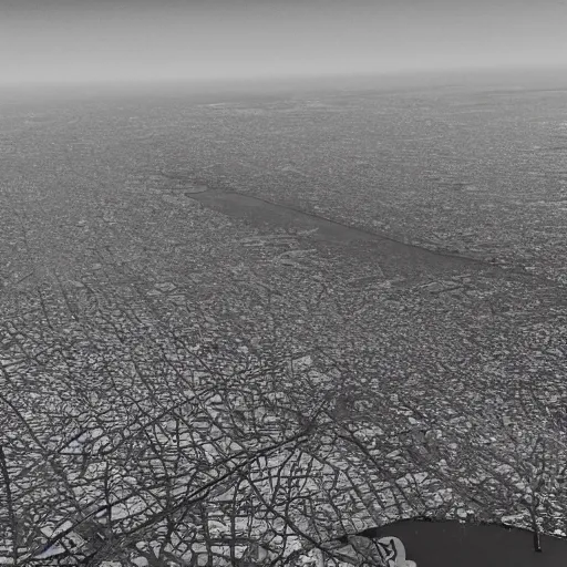 Image similar to infrared camera view from bomber, flying over manhattan military