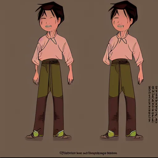 Image similar to haggard looking chinese boy concept art, cinematic