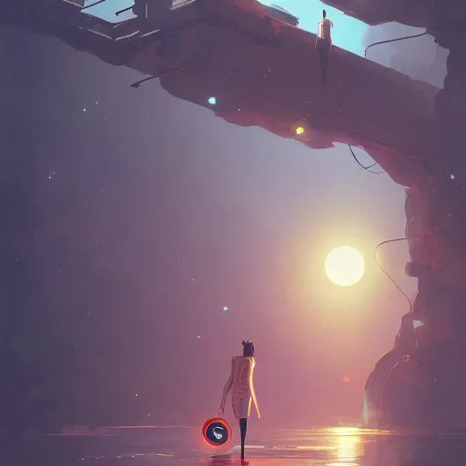 Image similar to illustration of a lonely robot seeks friend, intricate complexity, by greg rutkowski, artgerm, ross tran, conrad roset, takato yomamoto, ilya kuvshinov. 4 k, beautiful, cinematic dramatic atmosphere