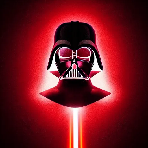 Image similar to darth vader's head coming out of a red mist, trending on artstation, profile pic, centered, accurate anatomy, highly detailed, digital art,