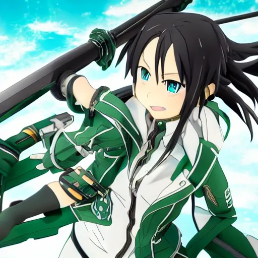 Image similar to sinon from sword art online 4k detailed