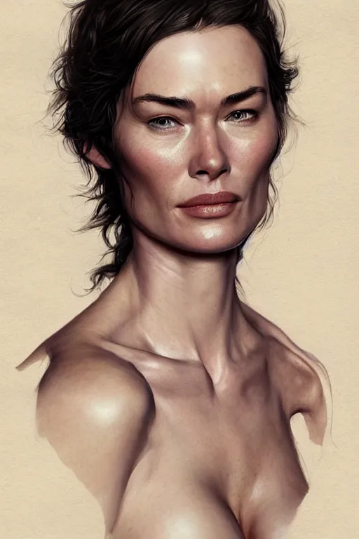 Image similar to lena headey, anatomy, only two hands, highly detailed, digital painting, artstation, concept art, smooth, sharp focus, illustration, unreal engine 5, 8 k, art by art by artgerm and greg rutkowski and edgar maxence