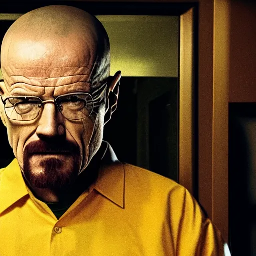 Image similar to Walter white has trapped you in the back rooms