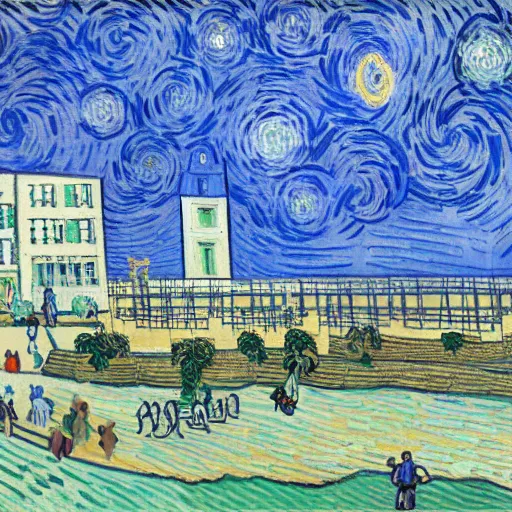 Image similar to van gogh sketch of downtown miami