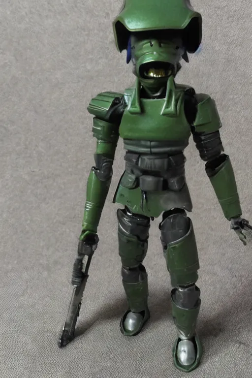 Prompt: 1 9 8 6 kenner action figure, 5 points of articulation, sci fi, high detail, helmet with visor, warhammer 4 0 0 0