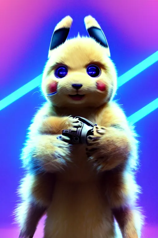 Prompt: high quality 3 d render cyberpunk very cute fluffy! wombat cyborg, mechanical paw, highly detailed, unreal engine smooth, in the style of detective pikachu, hannah yata charlie immer, cinematic neon blue light, low angle, uhd 8 k, sharp focus