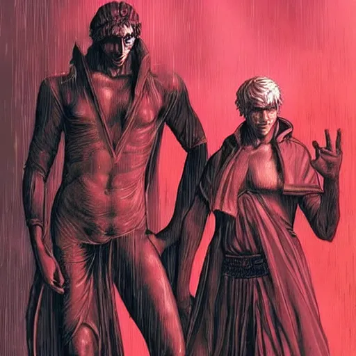 Prompt: dante et virgile en enfer in cyberpunk style