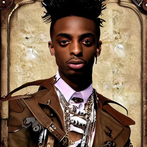 Image similar to playboi carti in steampunk style digital art 4 k the detailed super realistic