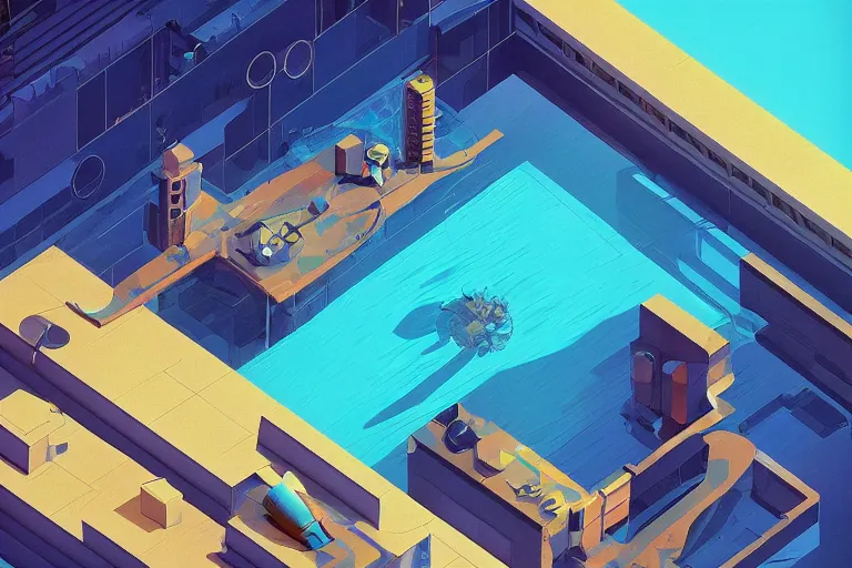 Prompt: pulse pools aardvark, art by alan m. clark and judson huss, trending on artstation, volumetric lighting isometric view fantastic planet, trending on instagram, blender 3 d, avant - garde, belle epoque