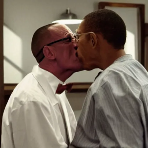 Image similar to Walter White Kissing Gustavo Fring