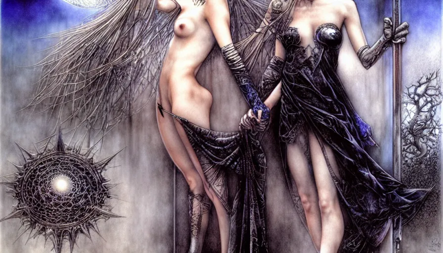 Image similar to the two complementary forces that make up all aspects and phenomena of life, by Luis Royo,