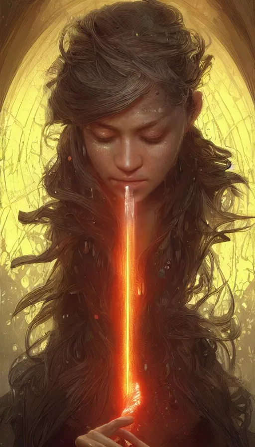 Image similar to tears waterfall, fame of thrones, lord of daggers, neon, fibonacci, sweat drops, insane, intricate, highly detailed, digital painting, artstation, concept art, smooth, sharp focus, illustration, Unreal Engine 5, 8K, art by artgerm and greg rutkowski and alphonse mucha