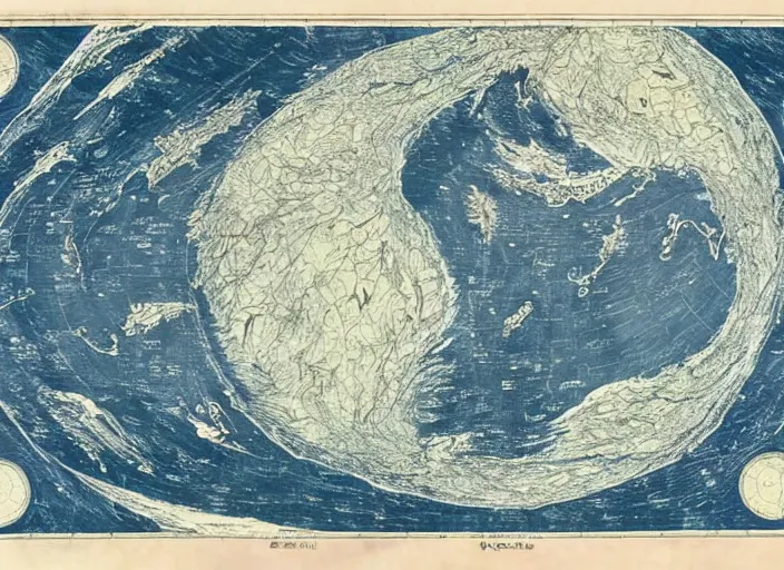 Image similar to old world ocean map depicting storms and whirlpools in the form of the aeolus. anemoi. blustering blast by charles simic