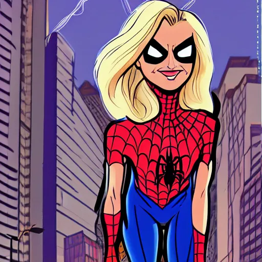 Prompt: cameron diaz portrait, spider - man : into the spider - verse, comic, comix