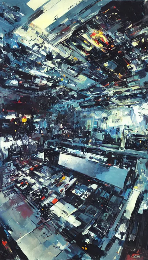 Image similar to techno artwork, by john berkey