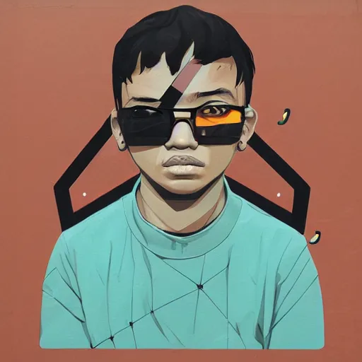 Prompt: Juicewrld profile picture by Sachin Teng, asymmetrical, Organic Painting , Matte Painting, geometric shapes, hard edges, graffiti, street art:2 by Sachin Teng:4