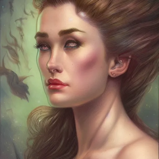 Image similar to a portrait in the style of charlie bowater and donato giancola and virgil finlay.