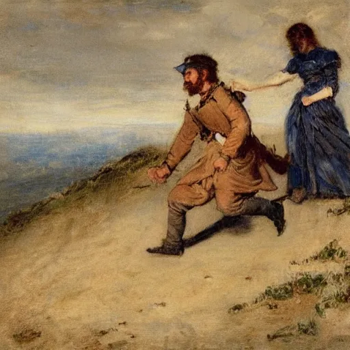 Image similar to man and woman escaping a dungeon by alfred stevens