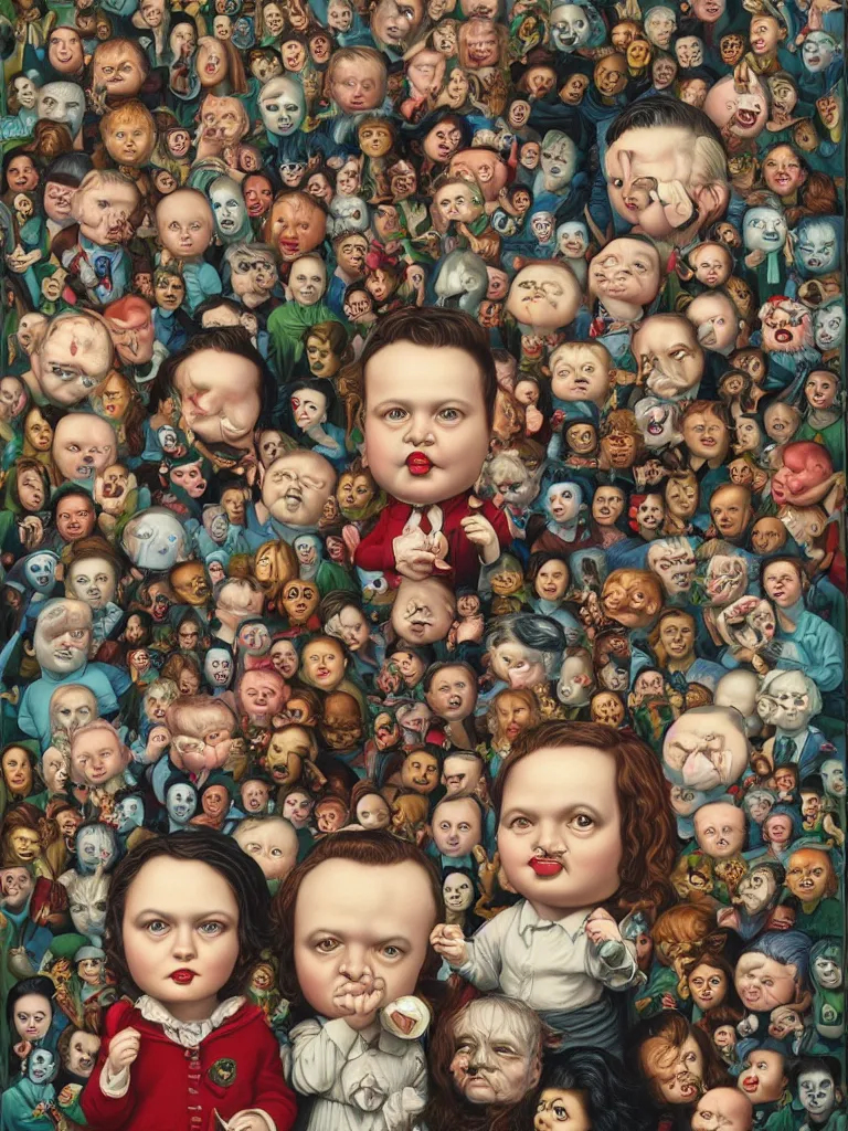 Image similar to I saw the best minds of my generation destroyed by madness Mark Ryden and Alex Gross, Todd Schorr highly detailed