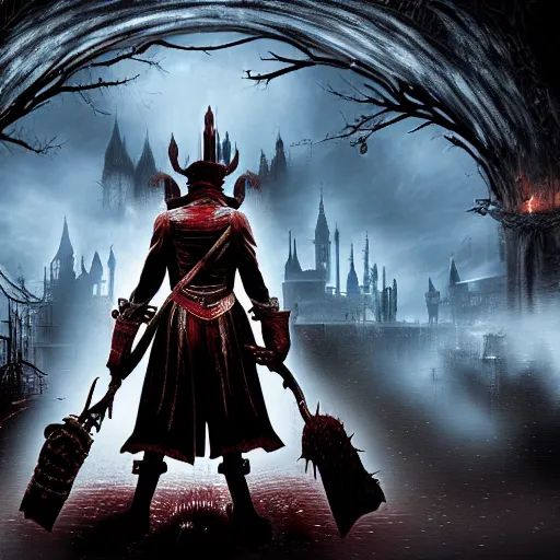 Image similar to ultrawide photo of mickey mouse in bloodborne, bloodborne concept art, 8 k