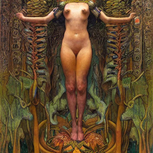 Image similar to robot seizes the forest crown, by Annie Swynnerton and Diego Rivera and Elihu Vedder, symbolist, dramatic lighting, elaborate geometric ornament, tattoos, Art Brut, soft cool colors,smooth, sharp focus, extremely detailed, Adolf Wölfli and Donato Giancola