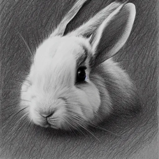 Image similar to drawing of a bunny photorealistic