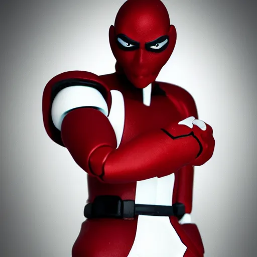 Image similar to Action figure face portrait. Knockoff character. Parody. Amateur creation. Original character. Product photography. Cheap. Dumb. Unusual.