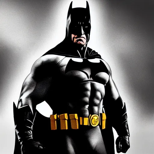 Image similar to portrait of Dwayne Johnson as Batman