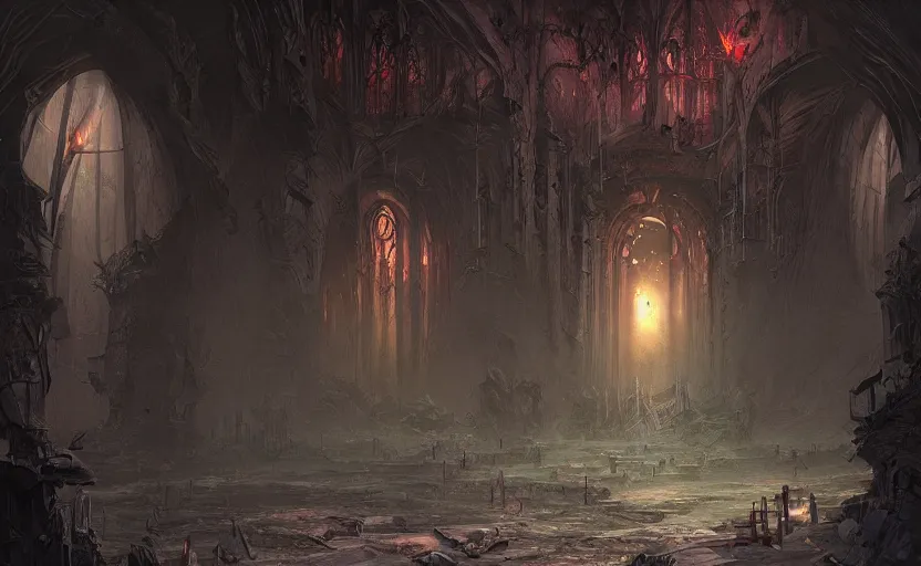 Image similar to a demonic magical ethereal portal!!! to hell. dark matte painting by marc simonetti