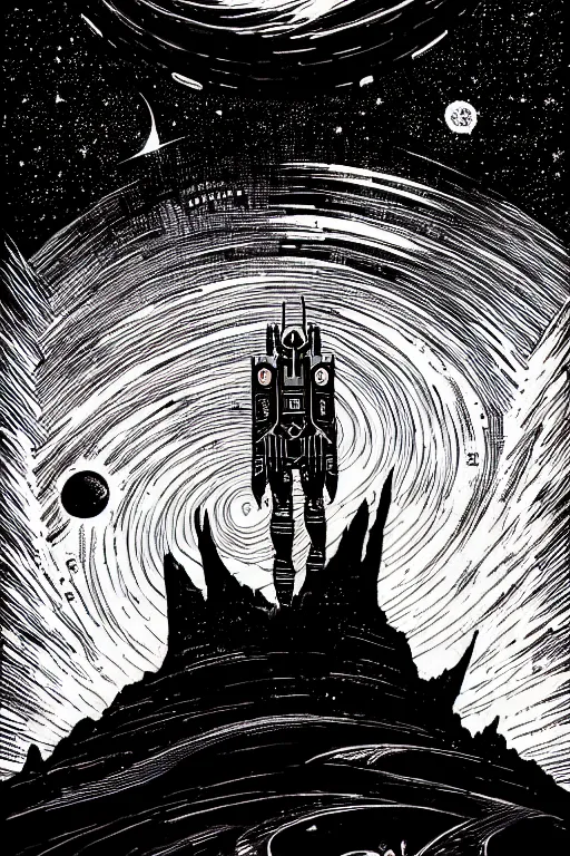 Prompt: a majestic alchamist night sky, high details, bold line art, by vincent di fate and joe fenton, inking, etching, screen print, masterpiece, trending on artstation, sharp, high contrast, hyper - detailed,, hd, 4 k, 8 k