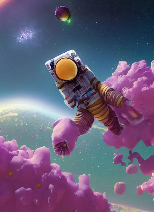 Image similar to An epic fantastic realism comic book style astroneer painting of the most beautiful flowers launched into space, bouquets, solar eclipse, fisheye, unreal 5, DAZ, hyperrealistic, octane render, dynamic lighting