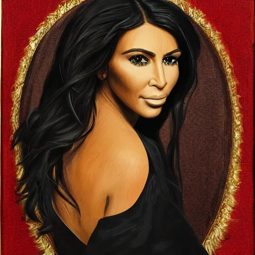 Image similar to portrait ( of kim kardashian ) as danae by paolo de matteis