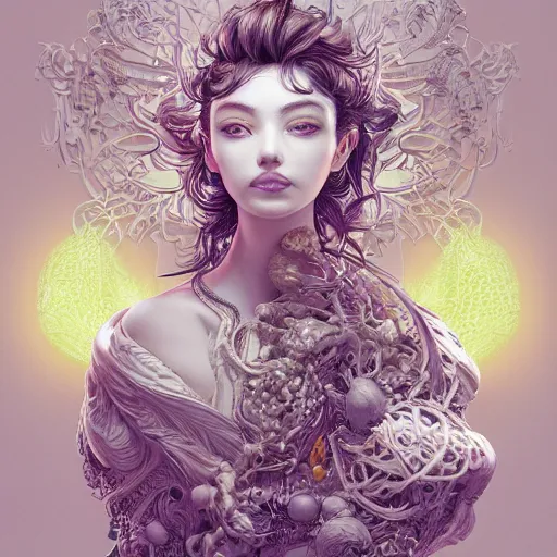 Image similar to the portrait of a sensual lemon that resembles an absurdly beautiful, graceful, elegant, idol, an ultrafine hyperdetailed illustration by kim jung gi, irakli nadar, intricate linework, bright colors, octopath traveler, final fantasy, unreal engine 5 highly rendered, global illumination, radiant light, detailed and intricate environment