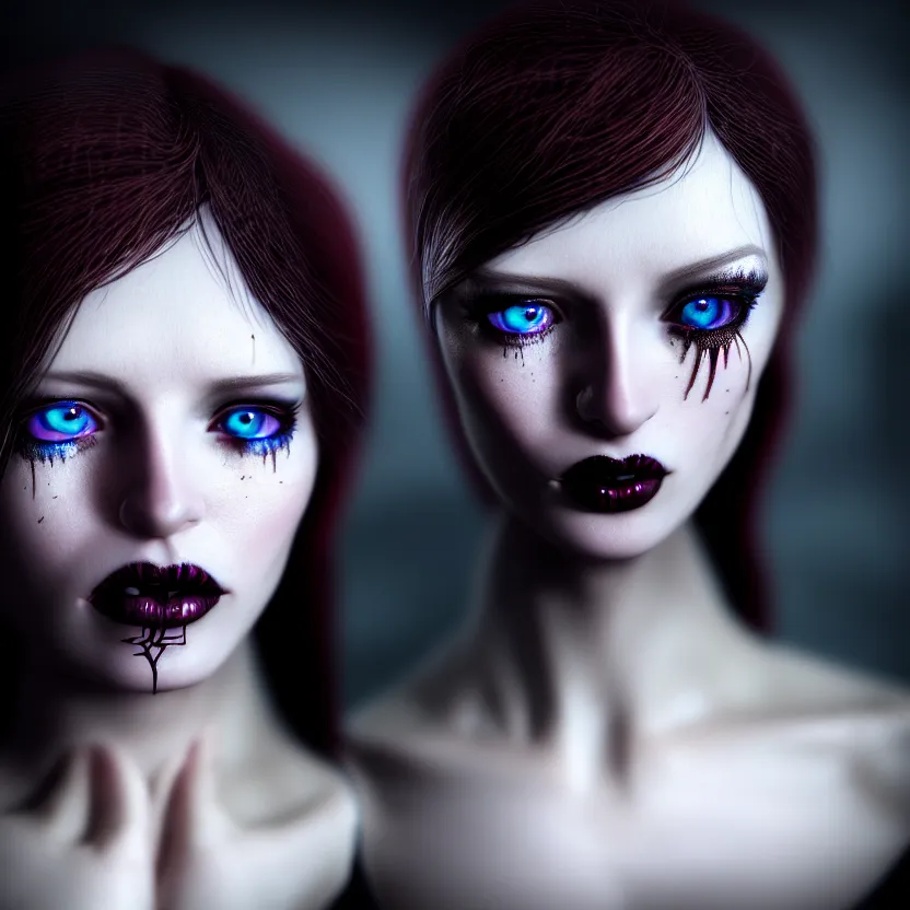 Image similar to single faced portrait of enchanting femenine witch, hyper attractive, seductive, very complex, hyper - maximalist, overdetailed, legendary cinematic, darkfantasy, archetype with timeless beauty breathtaking eyes, highly intricate, realism, perspicious detail, silent hill aesthetic, photorealistic, lifelike, dslr 8 k, unbeatable coherency, octane render