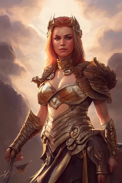 Image similar to amazon valkyrie athena, d & d, fantasy, portrait, highly detailed, headshot, digital painting, trending on artstation, concept art, sharp focus, illustration, art by artgerm and greg rutkowski and magali villeneuve