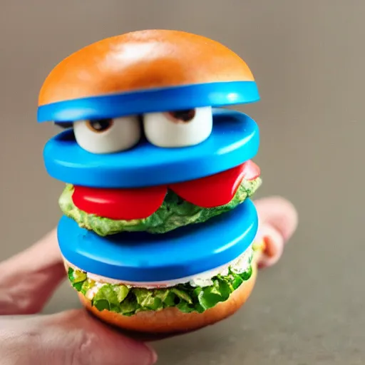 Image similar to a hamburger transformer toy from mcdonald ’ s