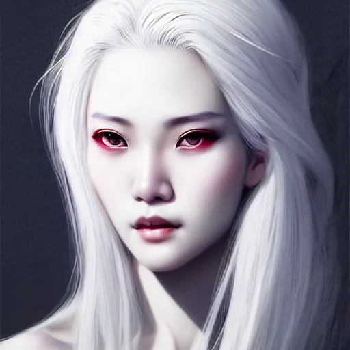 Image similar to Wuxia Blood Cultivator, white hair, gorgeous, amazing, elegant, intricate, highly detailed, digital painting, artstation, concept art, sharp focus, illustration, art by Ross tran and kuvshinov, photography portrait by Paolo Roversi