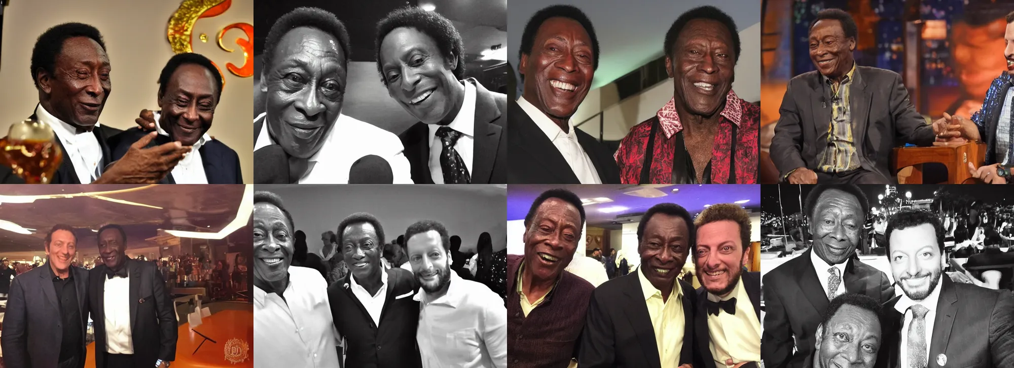 Image similar to medium shot photo of pele in danilo's gentili the noite