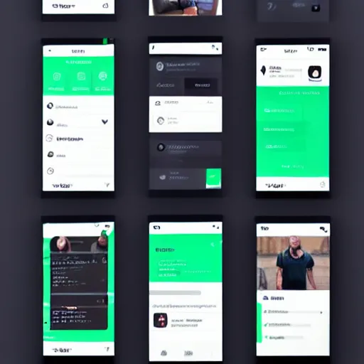 Prompt: UI layout of a social media app