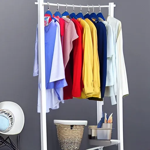 Prompt: Laundry Pole Clothes Drying Rack Coat Hanger, Ceiling Tension Rod Storage Organizer for Indoor, Vertical Storage, Adjustable Pole