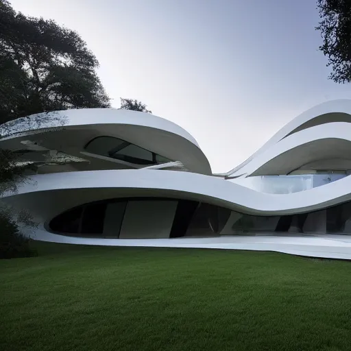 Image similar to house designed by zaha hadid