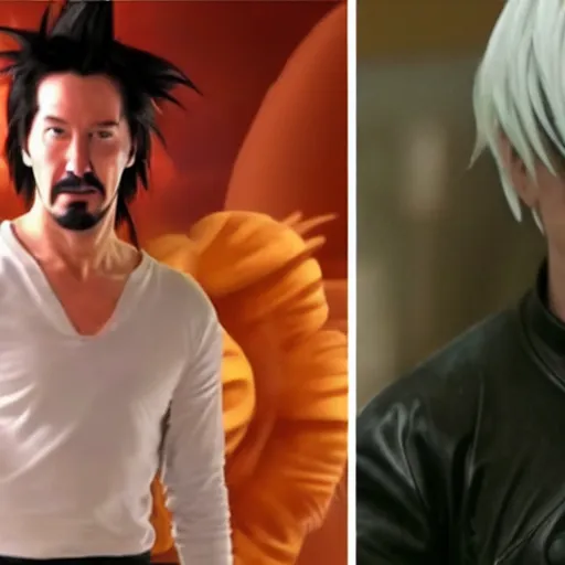 Prompt: keanu reeves as songoku in live action dragon ball movie