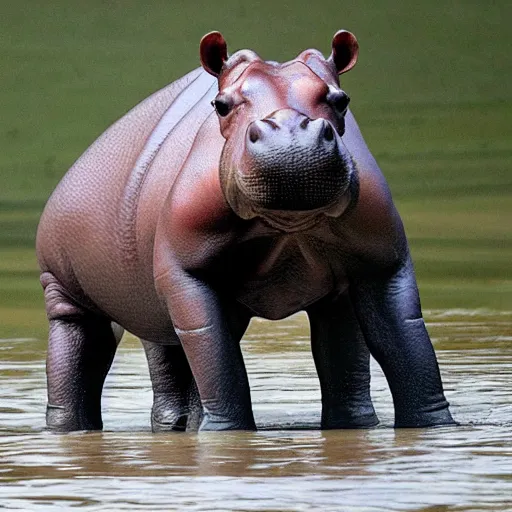 Image similar to hippopotamus wearing pants