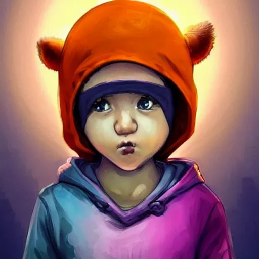 Prompt: baby Angel, baby cherub,wearing angel halo, ski mask, balaclava, face covered, wearing angel halo covered face, orange hoodie, hip hop, multiple golden necklaces, fantasy art apex fortnite Video game icon, 2d game art gta5 cover , official fanart behance hd artstation by Jesper Ejsing, by RHADS, Makoto Shinkai and Lois van baarle, ilya kuvshinov, rossdraws