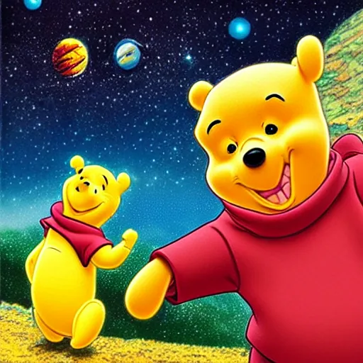 Image similar to winnie the pooh in space