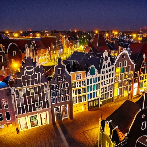 Prompt: Groningen by night