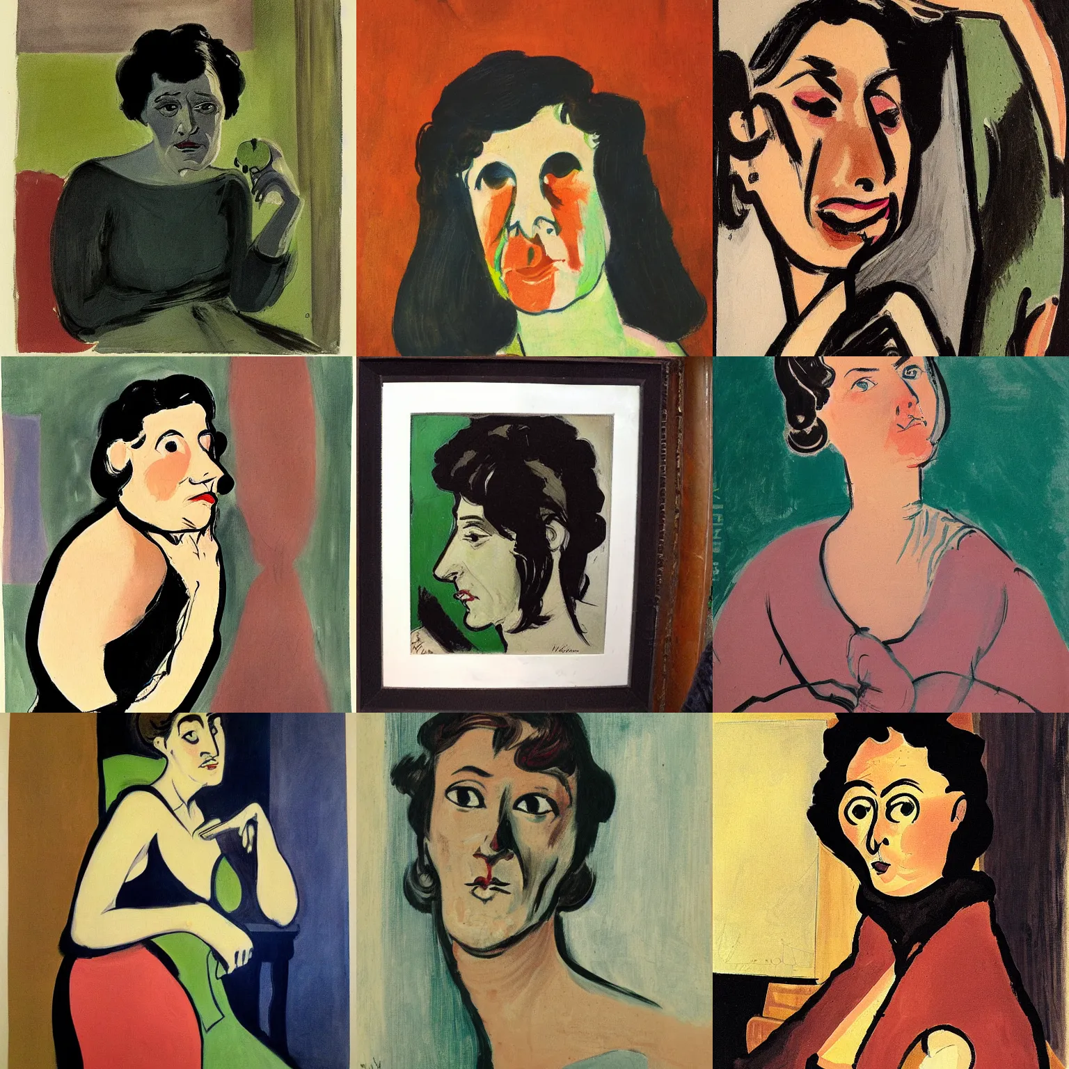 Prompt: beautiful woman portrait, by william gropper